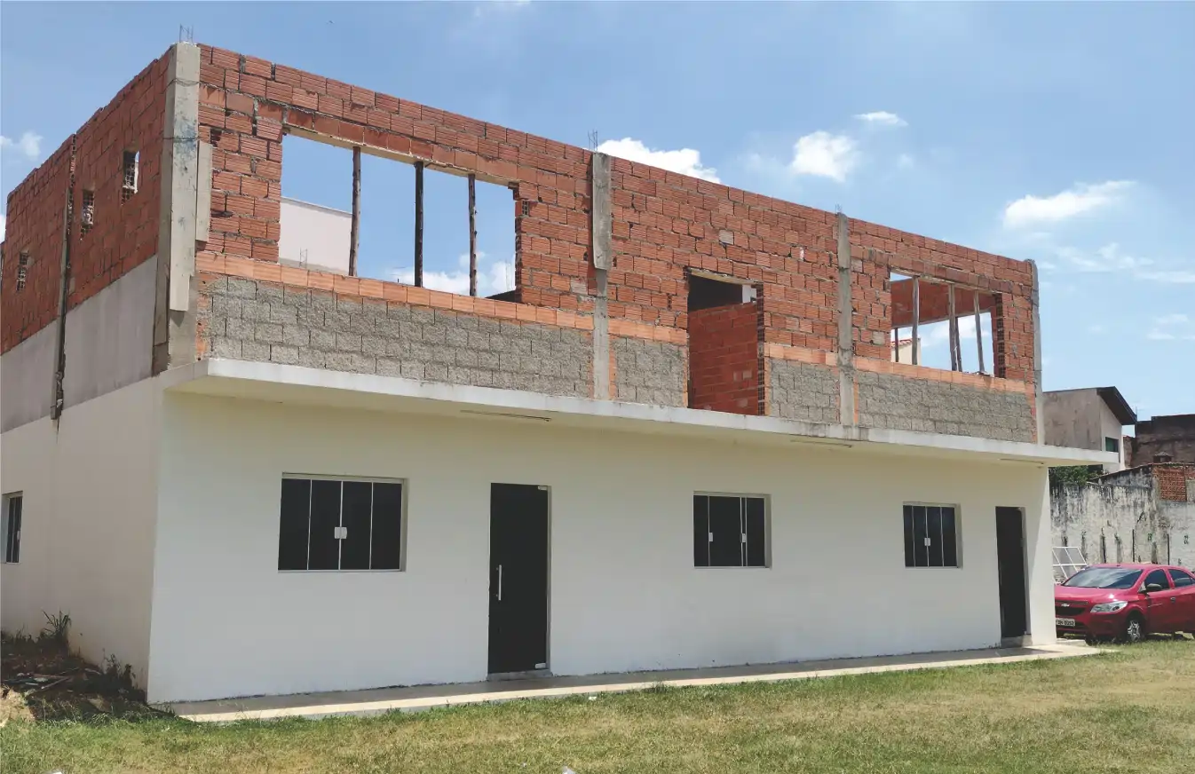 Prédio administrativo do EC São Bento antes da conclusão das obras